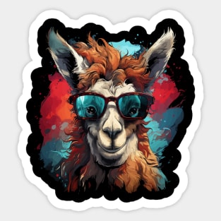 Patriotic Llama Sticker